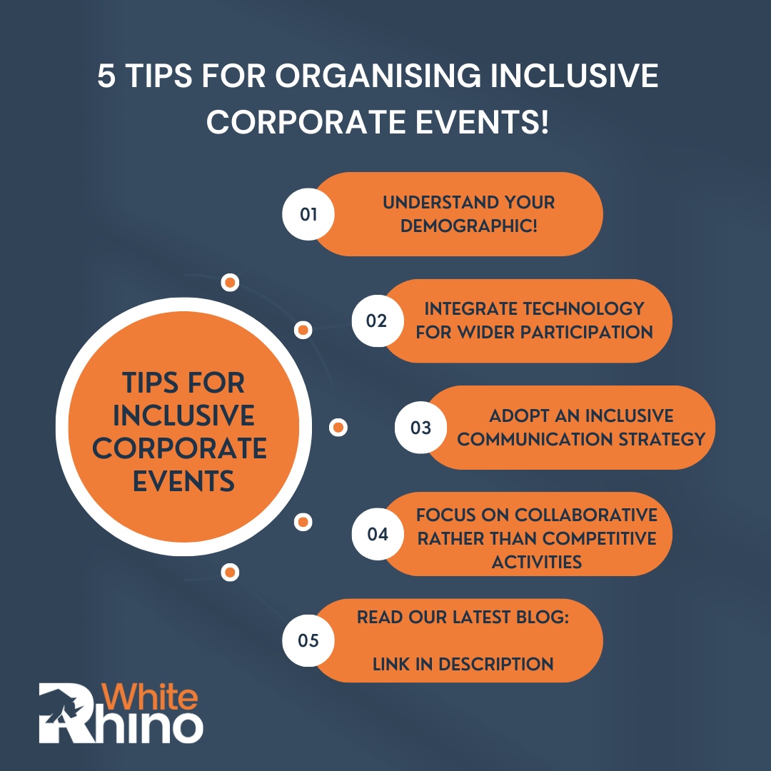 Embrace Inclusivity in Your Corporate Culture! Looking to host corporate events that resonate with everyone in your diverse workforce? Our latest blog is your all-in-one resource! white-rhino.co.uk/inclusive-corp… 

#InclusivityWins #CorporateEvents #DiversityMatters #TeamUnity