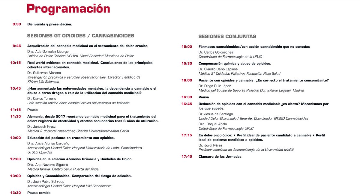 ¿Se acabará regulando finalmente el #cannabismedicinal en España? Una buena idea es estudiar la experiencia previa en otros países.  En Alemania se puede desde 2017. <a href="/Sedolor/">Sociedad Española del Dolor</a> 
-  este viernes 24 Noviembre  
¿Te lo vas a perder? ¡Es online! Apúntate aquí:
formaciondolor.com/evento/cannabi…