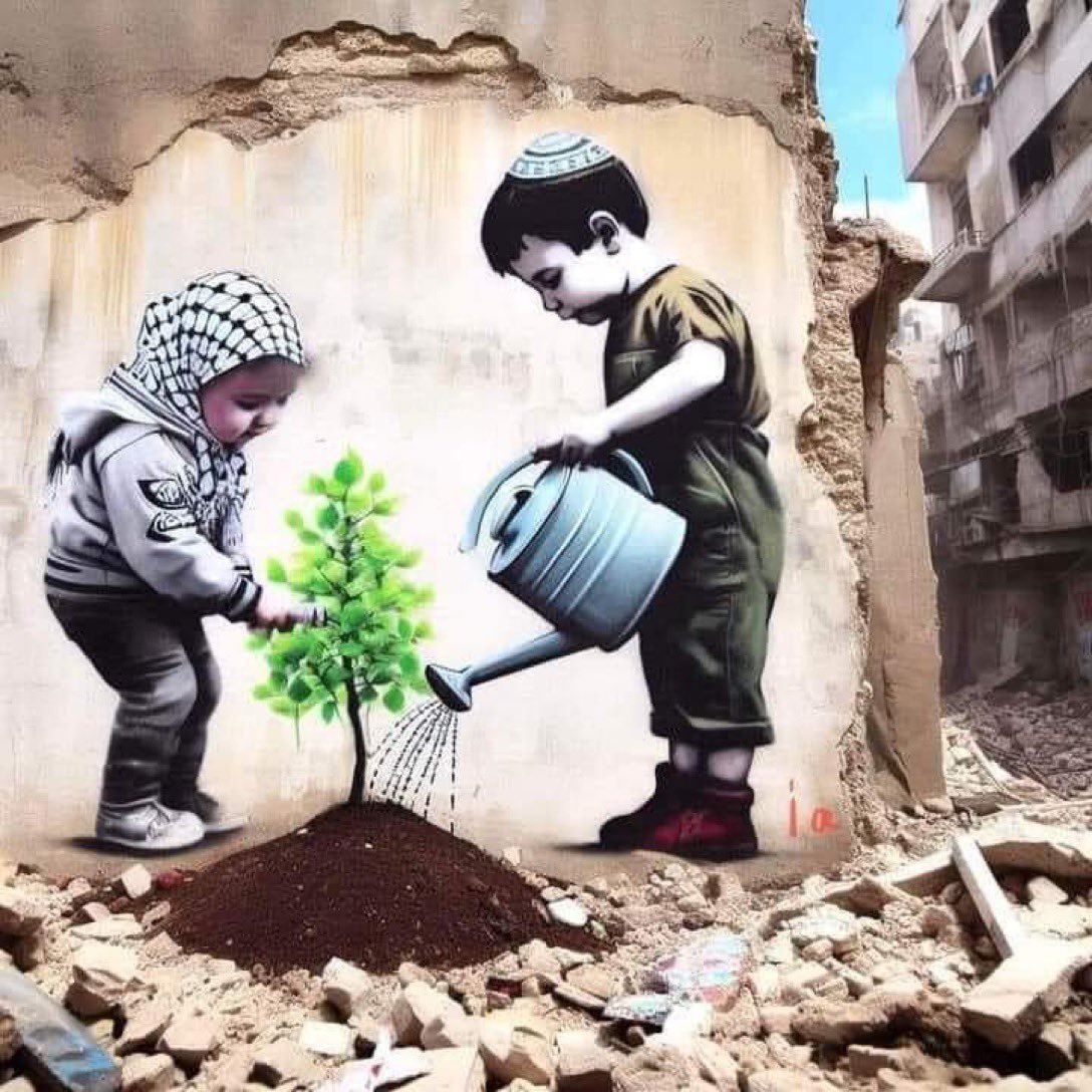 swilkinsonbc's tweet photo. Gaza art by #Banksy: for israelis who work at Elbit “only doing their job” &amp; people “just following orders” dropping bombs &amp; massacring villages https://t.co/bDUhfKsiaI
