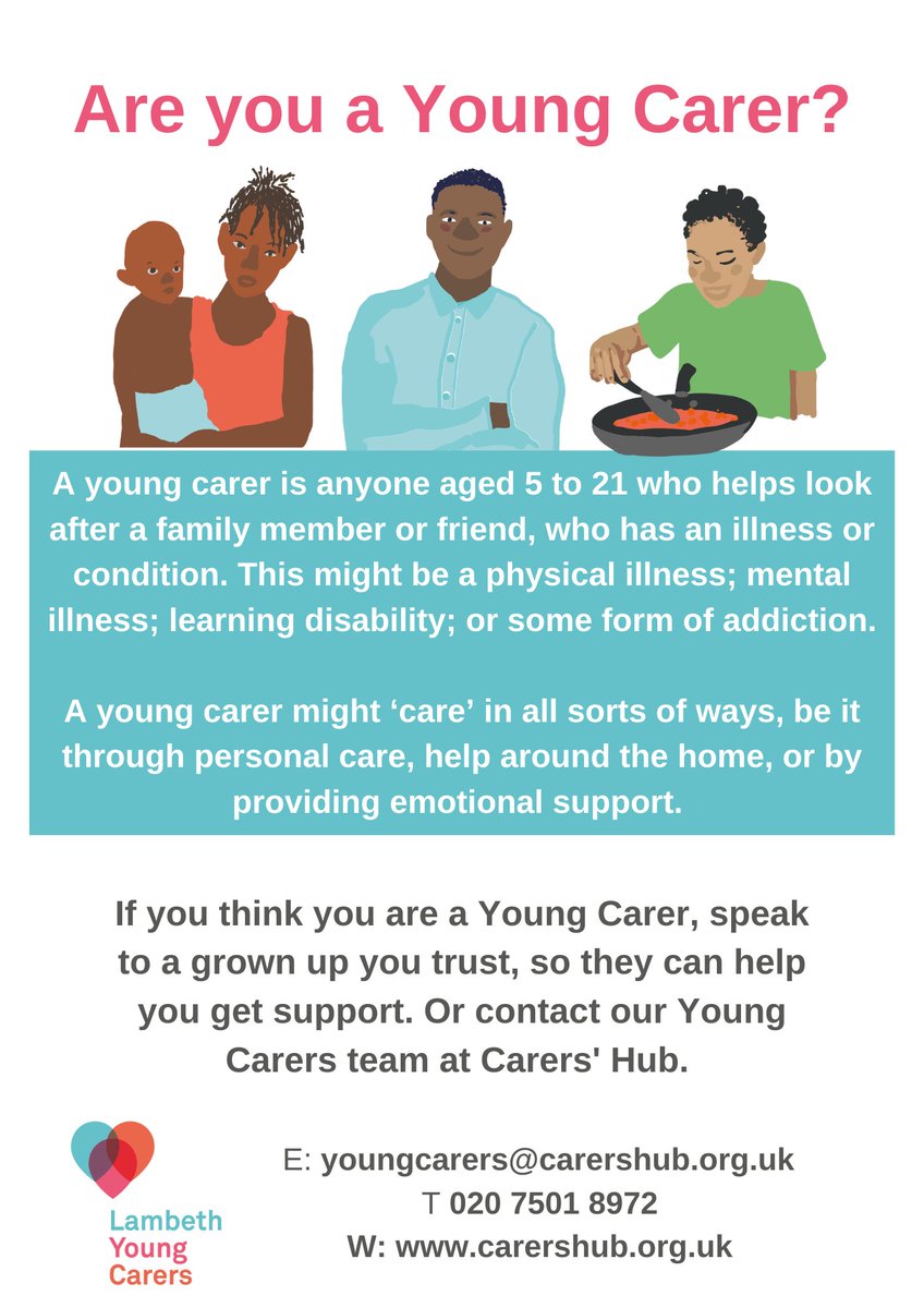 It’s #CarersRightsDay2023! 

If you’re an unpaid carer, Lambeth Young Carers can help you to learn about your rights and offer support to you and your family.