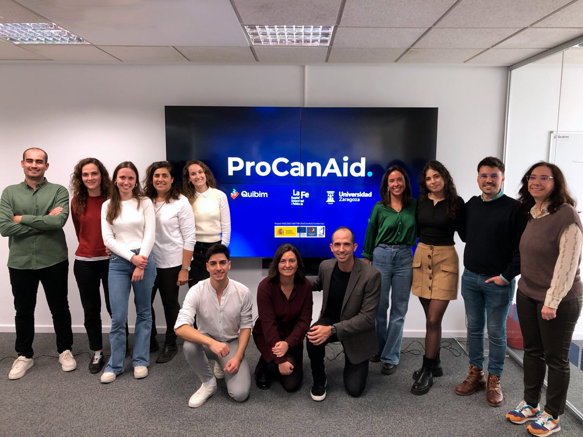 QuibimBiomarker's tweet photo. 🚀 The third #ProCanAid consortium meeting is taking place today in Quibim’s HQ! Collaborating with @HospitalLaFe and @unizar, this event represents our commitment to advancing #AI in healthcare. Each team member's contribution is vital as we progress on this exciting journey! 👏