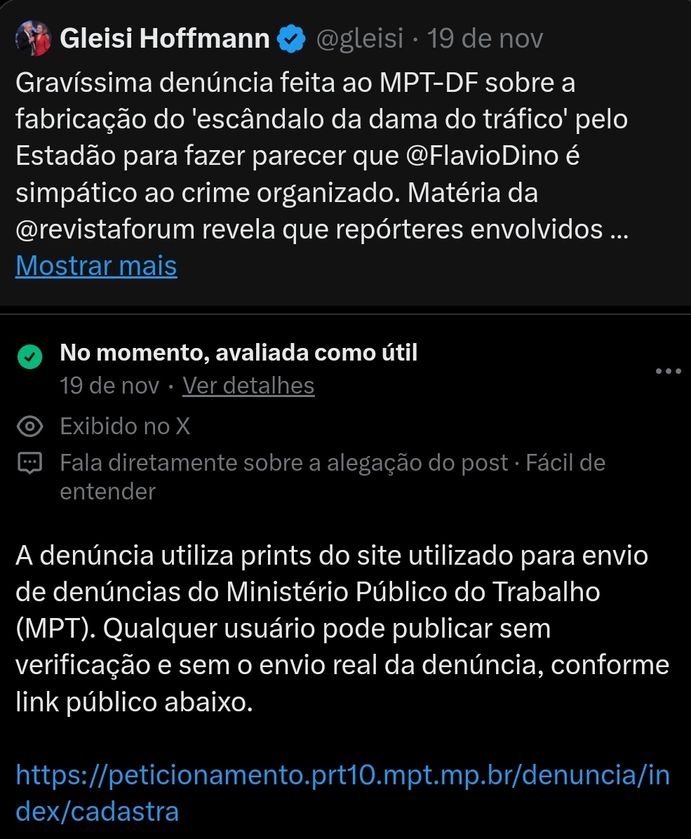 FernandoCosenz's tweet photo. O X continua combatendo a desinformação. E tome checagem na "Coxa"
@gleisi @Ptbrasil @lulaoficial #gleisi #PTMente #lula https://t.co/BT0iA17uQl