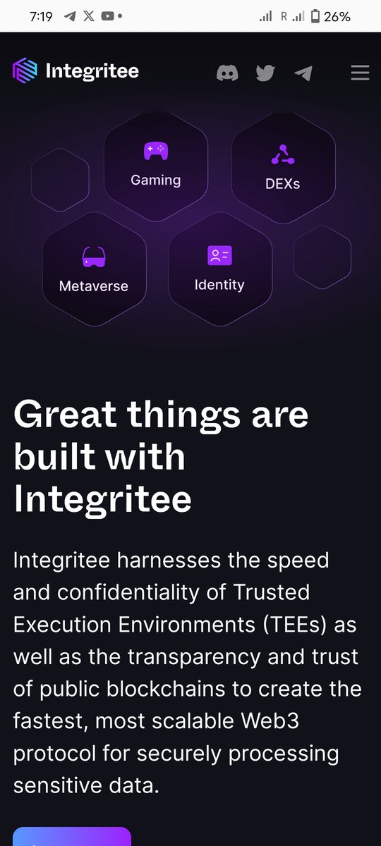 CoinsgridLens's tweet photo. $teer is next 5000x Gems 
 next $KSM
🔷T Supply 10mn 
🔷Circulating 2.5 mn
Mkcap  1mn 💎 
Available on https://t.co/wAVYkf6jvZ
💥Web3.0 project workin on $Dot 
$solana
Completely privacy solution 
The fastest,🛩️ most scalable and secure 🔐Web3 network 🌐🕸️bringing the vision of a trustless, 👐decentralized future for all.
💯Gaming (litency problem solving)
💯metaverce
💯Dexe
💯Identity 
Integritee harnesses the speed and confidentiality of Trusted Execution Environments (TEEs) as well as the transparency and trust of public blockchains to create the fastest, most scalable Web3 protocol for securely processing sensitive data.

#Crypto #Btc      #Bitcoin      #web3       $Fet $Rndr $inj $rose $agix $ocean $iq $oxo 

#Crypto #AI #Bitcoin     @Paul250889 $dione $vra $xdb $rsr #DeadShot #CryptoTrading  #TradeSmart $TARA $DIONE  $VRA $INJ $OCTA $SRM $BOLT