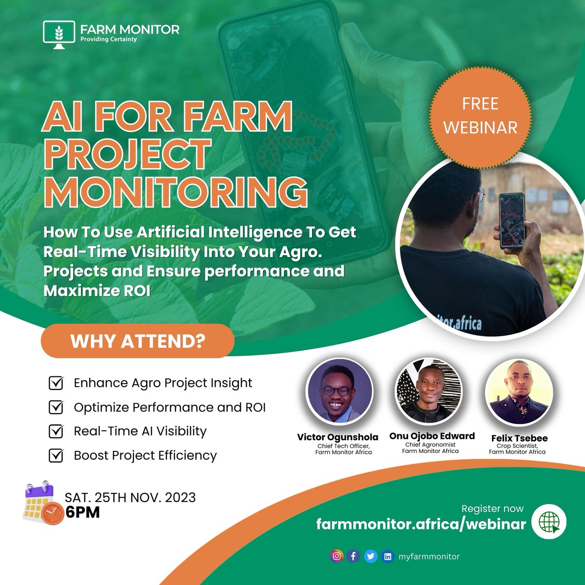 myfarmmonitor's tweet image. Supercharge your agro projects with AI! Join our game-changing webinar for real-time insights, peak performance, and ROI optimization.     

Register Now: farmmonitor.africa/webinar  

#precisionagriculture #remotefarming #climatesmartfarming  #farmmonitor #webinar

📷