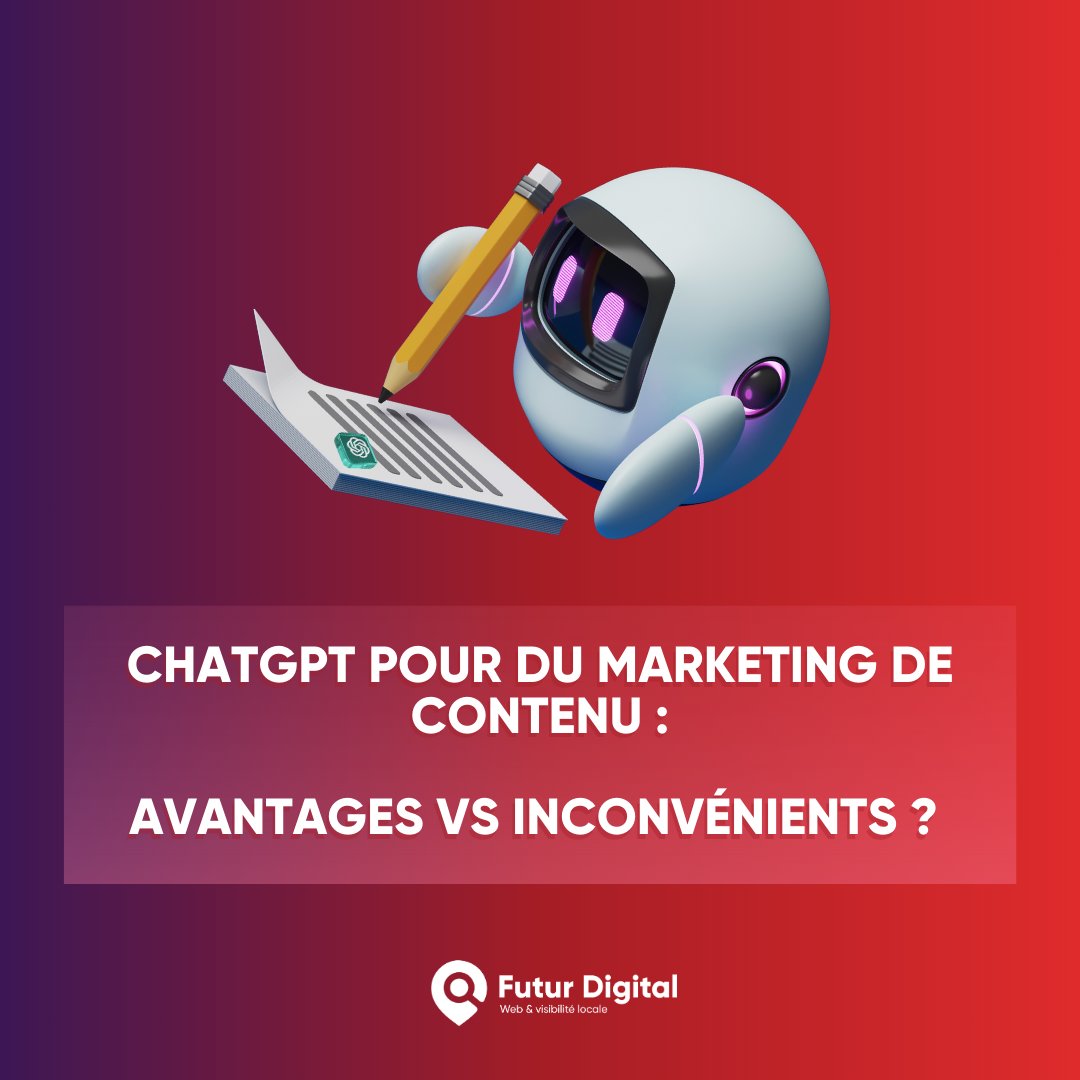 Le contenu occupe une place importante dans une stratégie #MarketingDigital. Depuis l'avènement de #ChatGPT, la rédaction de contenu devient de plus en plus simple. Avantages ou inconvénients ? Lisez notre article pour en savoir plus : bit.ly/3MUGxzc #iA #Google