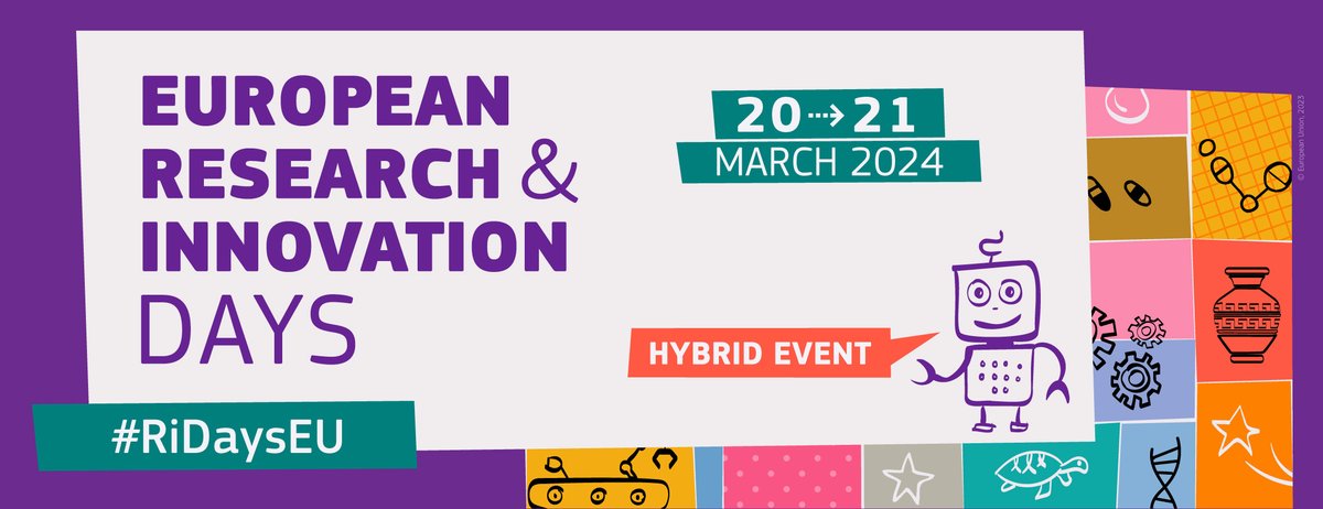 📅 Save the date & join the #RIDaysEU on 20-21 March 2024! Discover successful #EUfunded R&I projects, experience their impact & achievements on our society over the last 40 years and debate about the importance of keeping investing in R&I ➡️ europa.eu/!Fr43pX #RIWeek2024