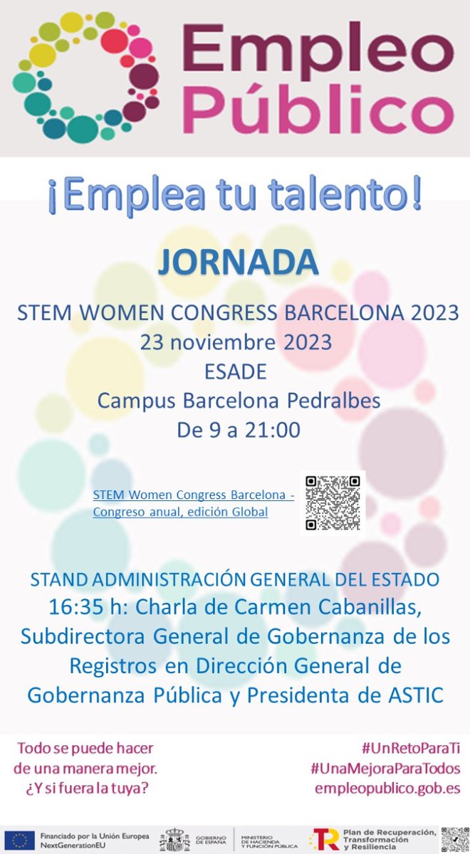🎉 ¡Te esperamos este 23 de noviembre! 🗓️ desde ASTIC 🌐
🕓 ¡No te pierdas la charla a las 16:35 horas con Carmen Cabanillas! 🎙️ ¡Descubre el talento público en TIC y todo lo que puedes hacer dentro de la AGE! 💬  
#ASTIC #Talento