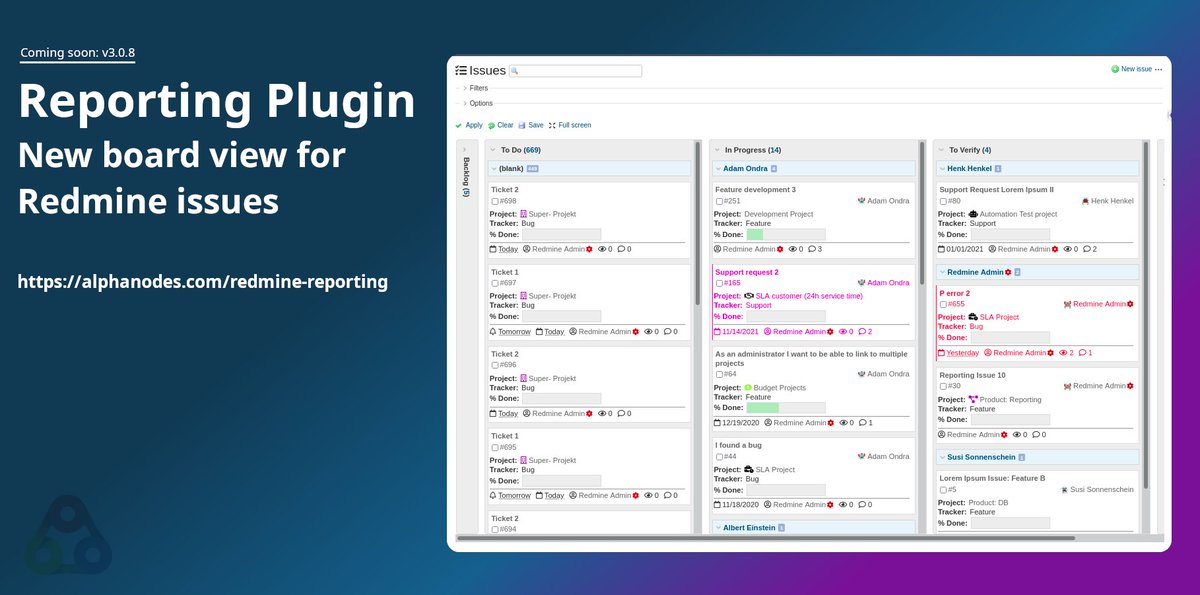 Introduction: Get to know the #Reporting #plugin #taskboard view for #Redmine issues to monitor the issue status differently: alphanodes.com/redmine-taskbo…