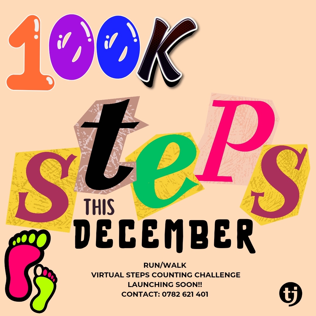 👣December 100k Steps Challenge!! Stay active throughout the busy month of December by tracking and recording your weekly step count. Launching soon 💪 Contact; 0782 621 401 #100kStepsChallenge #keepmovingke #TeamJashoKe #byon8