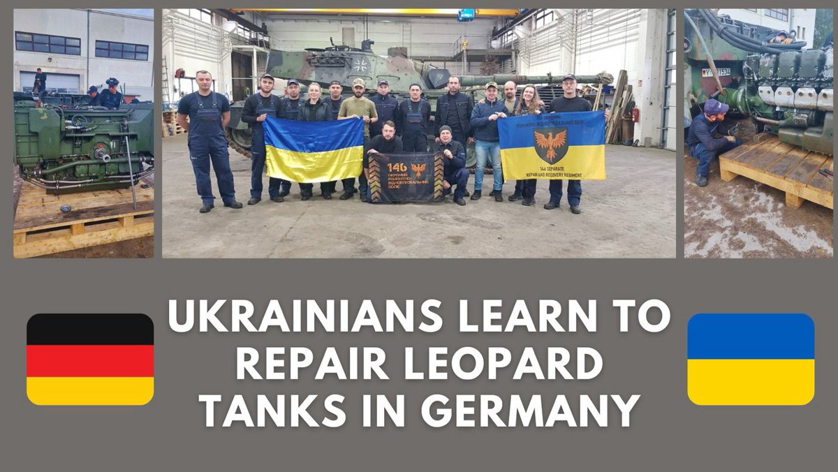 Red_Alert_InfoN's tweet photo. #Soldiers of the 146th separate maintenance regiment of the Armed Forces of Ukraine are learning how to repair #Leopard 1A5 tanks at one of the Krauss-Maffei Wegmann enterprises in #Germany.

#ukrainenews #news #support #NATO #GloryToUkraine #stopwarinukraine https://t.co/zj8TLVYz1o