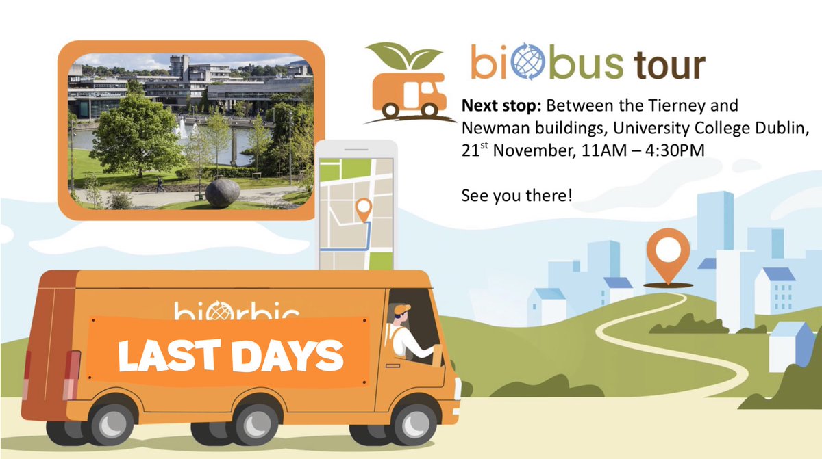 We are coming to the end of the #BioBus2023 tour. But you can still catch us today at University College Dublin, and come chat about the bioeconomy and your ideas of what a #sustainable future looks like!