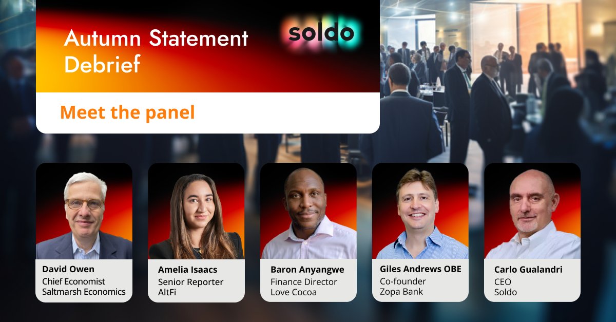 Meet the panel 👤👤👤

Here's the full line-up of speakers for our #AutumnStatement Debrief!

Register now: lnkd.in/eaSUWDbj

Partners <a href="/AltFiNews/">AltFi</a> | <a href="/brands2life/">Brands2Life</a>