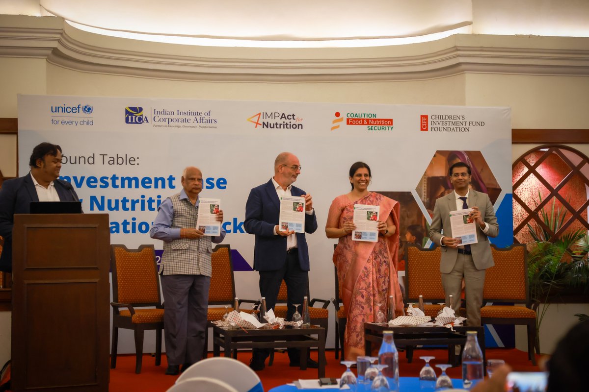IdobroImpact's tweet photo. IMPAct4Nutrition, UNICEF India, IICA, CFNS, and CIFF organized the "Investment Case for Nutrition" Round Table. Insights on grassroots nutrition &amp; released document by Arjan de Wagt. #CSRIndia #IICA #Nutrition #POSHANAwareness #CIFF #UNICEF #CFNS #I4N https://t.co/U5SimEeyOZ