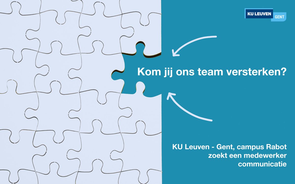 🖋️ Word onze medewerker communicatie aan KU Leuven-Gent, campus Rabot! Heb je een vlotte pen, ben je creatief en heb je een passie voor sociale media? Solliciteren kan tot 30 november: kuleuven.be/personeel/jobs…