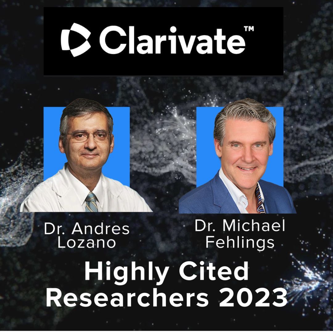 UofTNeuroSurge's tweet image. Congratulations to Dr. Andres Lozano and @DrFehlings for ranking as some of the most highly #cited #researchers from 2023 by @Clarivate!