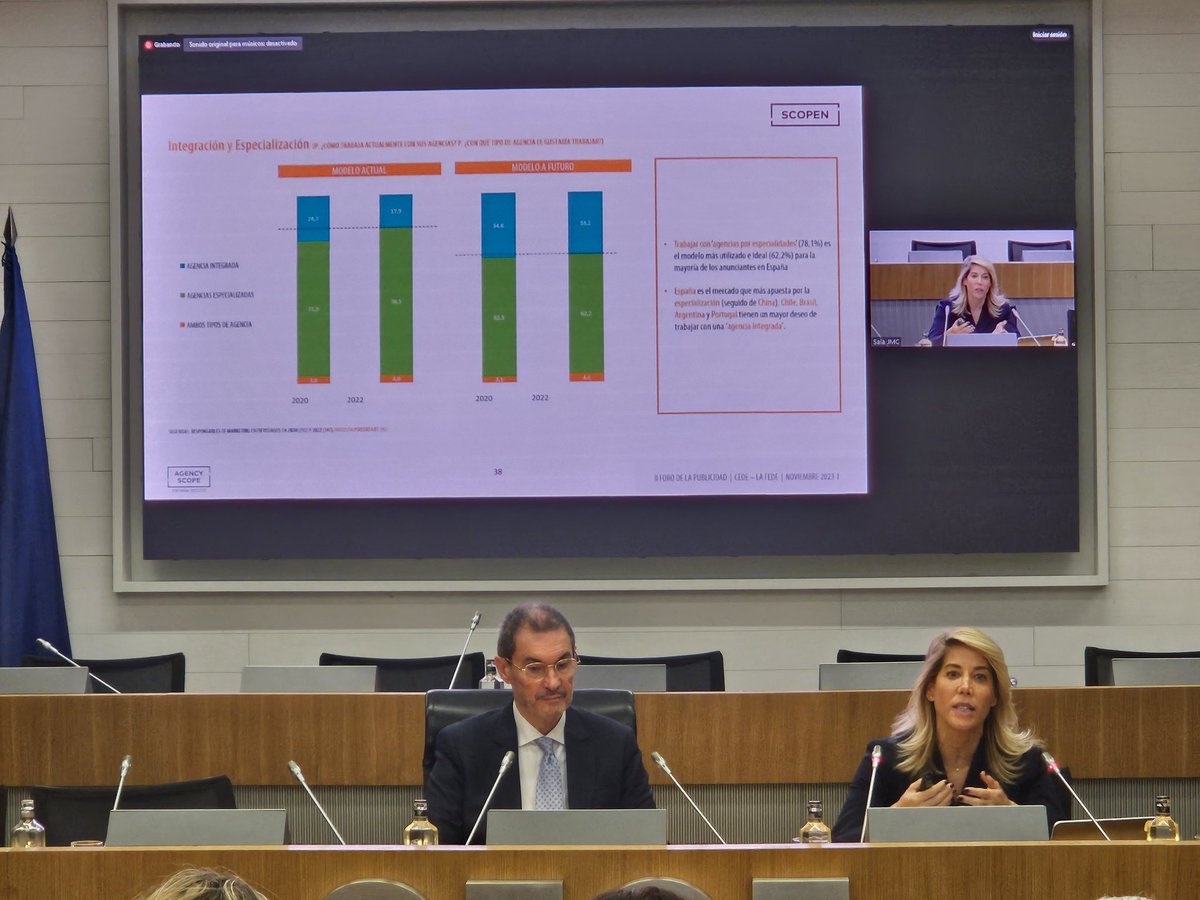 SCOPEN_es's tweet image. &quot;El modelo de trabajo actual de los #anunciantes es mayoritariamente especializado pero para el futuro, se prefieren los partners #integrados&quot;

@kikasamblas, hoy en el #IIForoPubliFEDE de @lafedepubli @CEOE_ES 

#Comunicación #Publicidad