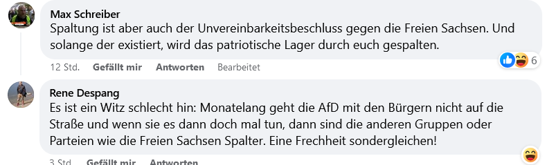 utopisdde's tweet photo. Oh-oh, das riecht wieder nach braunem Ärger: Krah hat bei seinem gestrigen Auftritt beim rechten Dresdner Montagsprotest laut betont, dass es "nur eine Alternative in unserem Land" gibt - "Alles andere ist Spaltung".
Dass fanden seine Gastgeber irgendwie nicht so toll. 🍿
#DD2011 https://t.co/k5bSC6Fp2l