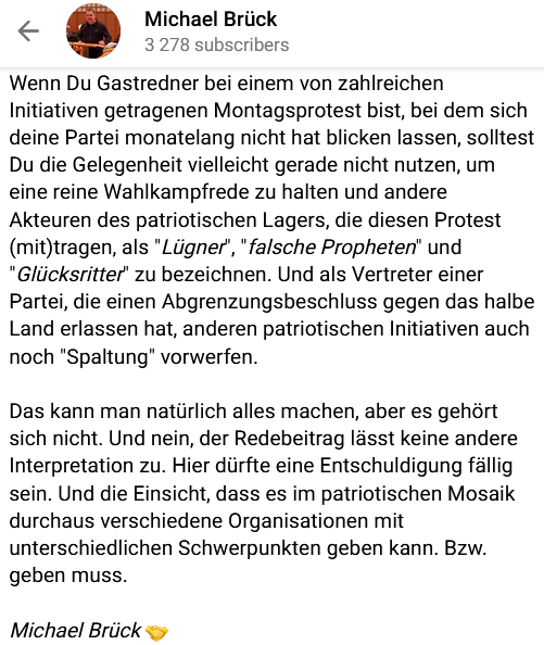 utopisdde's tweet photo. Oh-oh, das riecht wieder nach braunem Ärger: Krah hat bei seinem gestrigen Auftritt beim rechten Dresdner Montagsprotest laut betont, dass es "nur eine Alternative in unserem Land" gibt - "Alles andere ist Spaltung".
Dass fanden seine Gastgeber irgendwie nicht so toll. 🍿
#DD2011 https://t.co/k5bSC6Fp2l