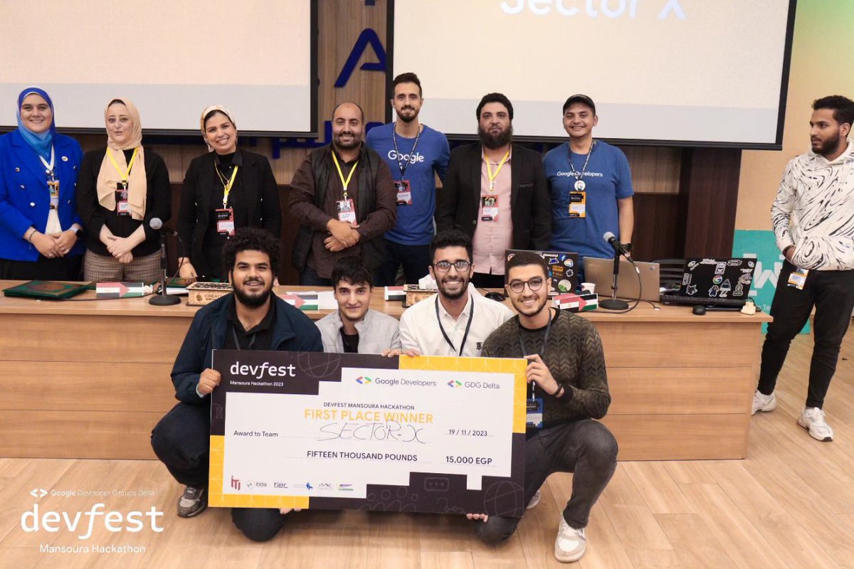 GDG_Delta's tweet photo. Meet our winners π π₯
#Winners #DevFestMansouraHackathon2023 #DevFest2023 #DevFestMansoura2023 #DevFestNewStyle #NewStyleMansoura23 #GDGDelta #WTMDelta #freepalestine https://t.co/s36VUFZrSO