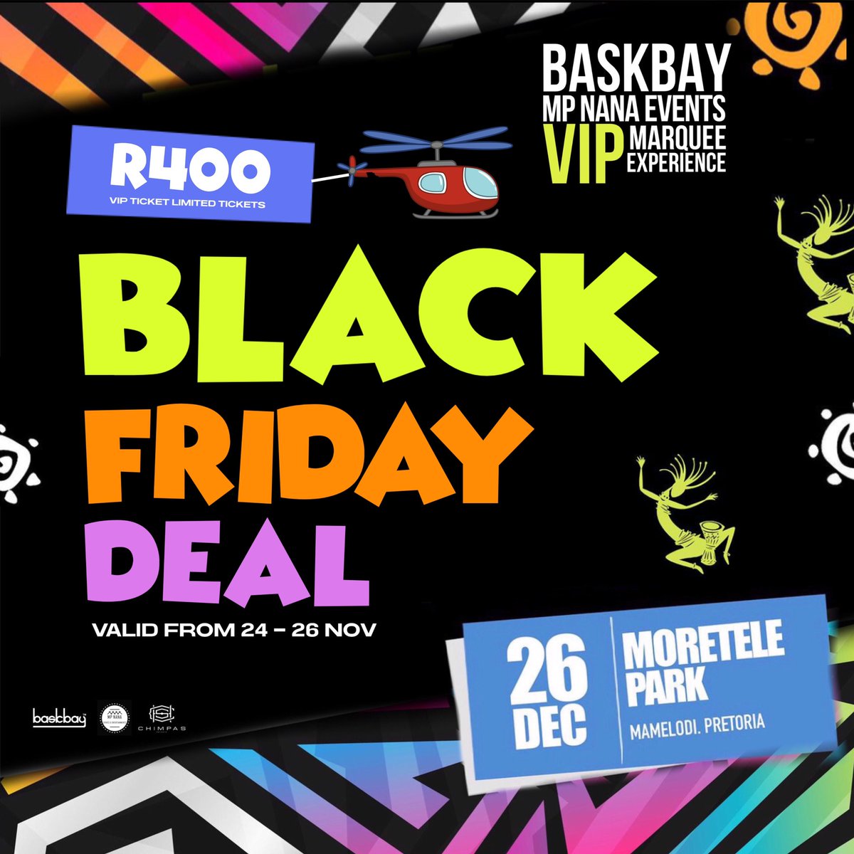 Paballo_Budha's tweet photo. Enjoy our MASSIVE discount this BLACK FRIDAY for our ALL STAR VIP Marquee Experience tickets #allstarexperience #Dinhcafe26dec
Offer is valid from November 24th to November 26th. https://t.co/EBxR2SjiRS