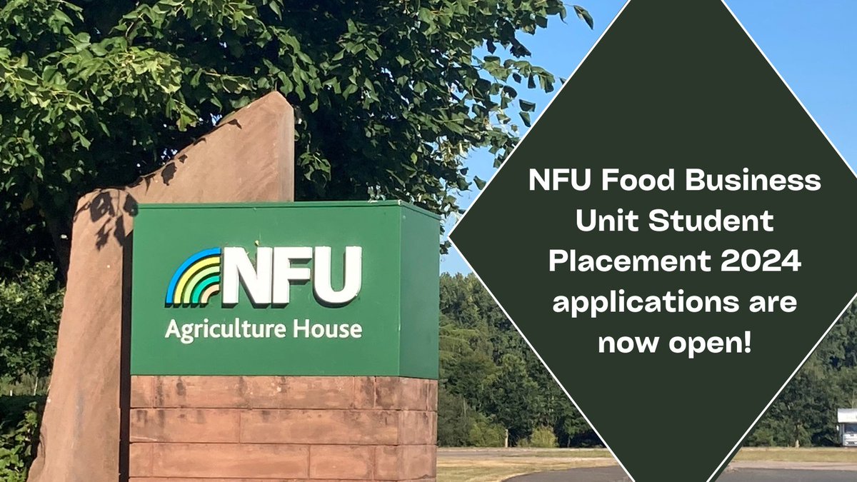 NFUFoodBusiness's tweet photo. Are you a university student with a passion for British food and farming?

The FBU has an excellent opportunity for a placement student studying a degree in food business or agriculture. 

Apply &amp; find out more here➡️https://t.co/YdE7VvcQxW https://t.co/OLraHjxNyW