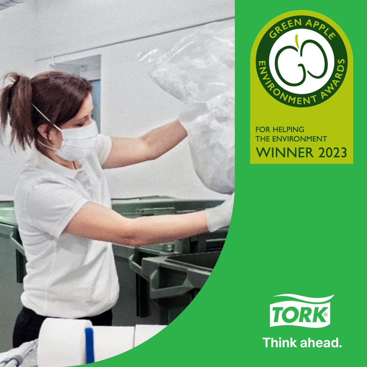 We are thrilled to announce that Tork has won a Green Apple Award for Environmental Best Practice! 🍏🏆  Working in partnership with Recorra, Tork PaperCircle is making a positive impact!  #GreenAppleAwards #Sustainability #Circularity