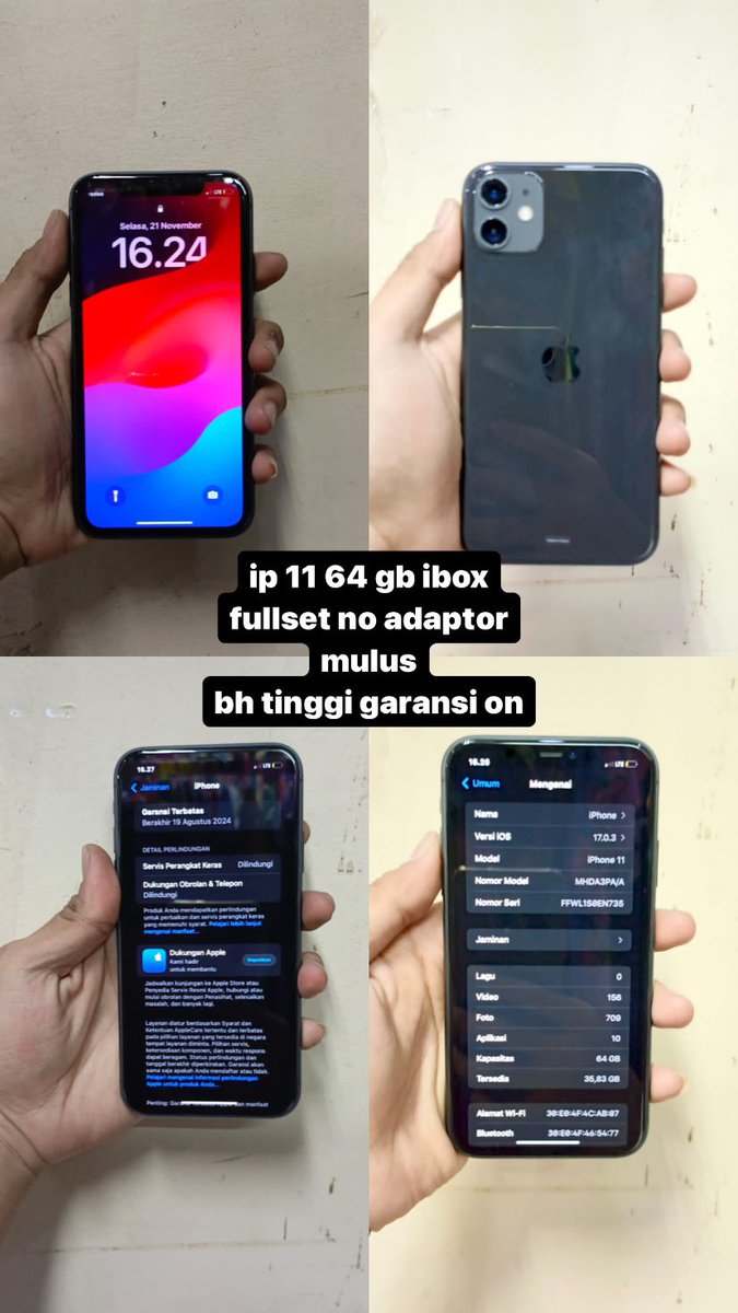 apprryy's tweet photo. wts ip 11 64 gb ibox garansi on bh 98% dom jaktim more info dm aja

#wts #zonauang #Zonajajan #ip11 https://t.co/Di3N5Y6yMT