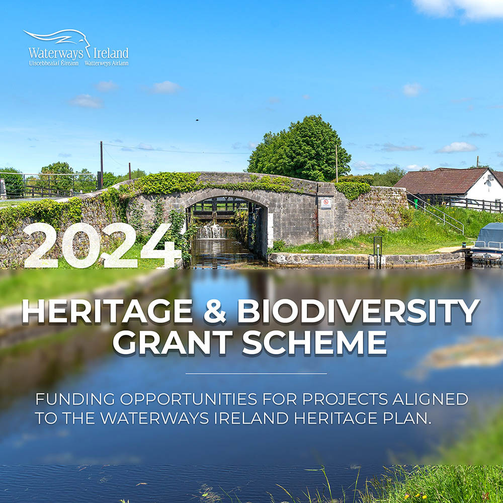 Apply now for the 2024 Community Heritage & Biodiversity Grant Scheme The aim of this scheme is to support projects that compliment or fulfil the delivery of the Waterways Ireland Heritage Plan. A fund of €20,000 has been allocated with full details here: ow.ly/Lcfb50Q9qls