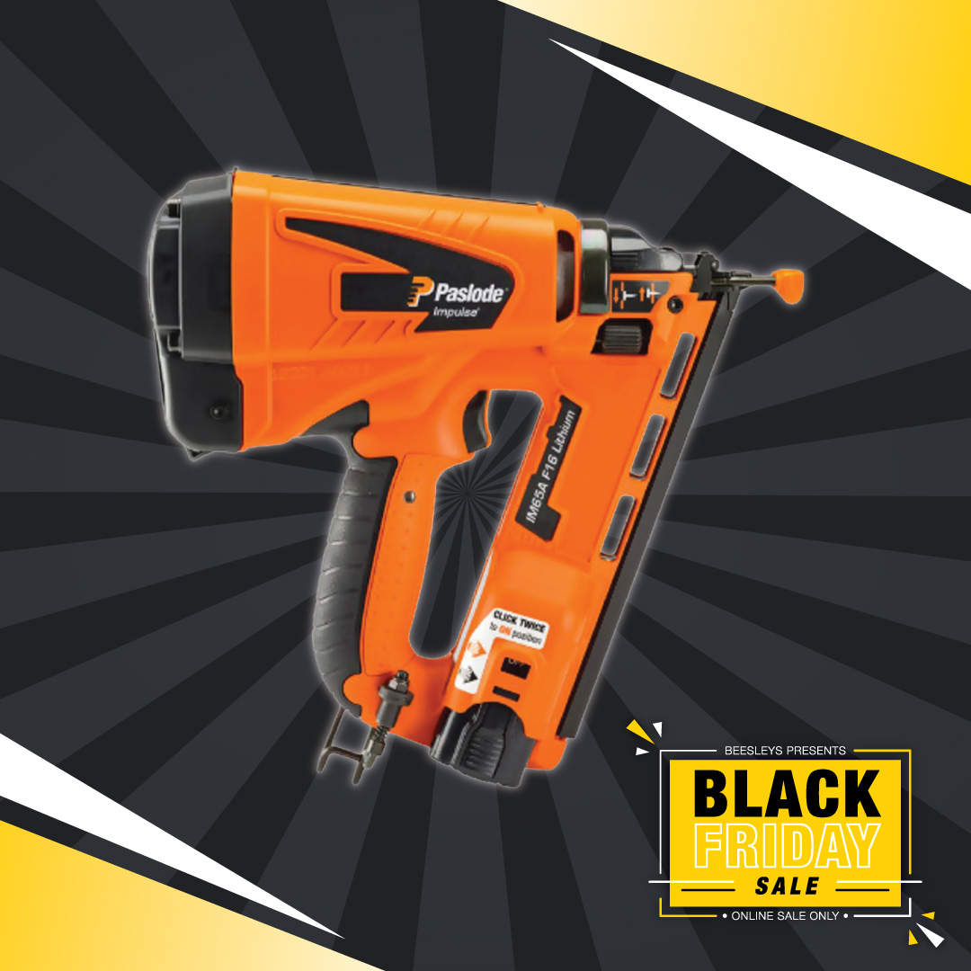 beesleyandfilde's tweet photo. Upgrade your toolbox this Black Friday with our Paslode IM65A LI Angled Gas Brad Nailer, complete with charger &amp; battery for just £365! Time to nail your DIY projects like a pro! 

Shop now: 💻https://t.co/4RSqlaPTfJ 🛠⚡

#paslode #blackfriday #blackfridaysale #blackfridaydeals https://t.co/HI3MFeoZbD