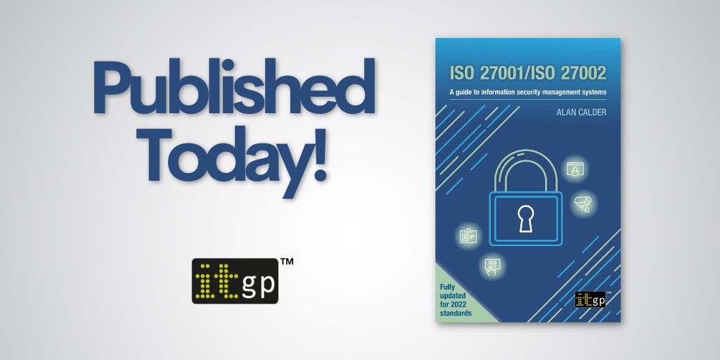 ITGPublishing's tweet photo. ‘ISO 27001/ISO 27002 - A guide to information security management systems’ by Alan Calder is now available! 📘

Find out more and purchase your copy today 👇
https://t.co/0ZroRIWlEC

#ISO27001 #ISO27002 #newbook #publishedtoday https://t.co/faFTmkMFdB