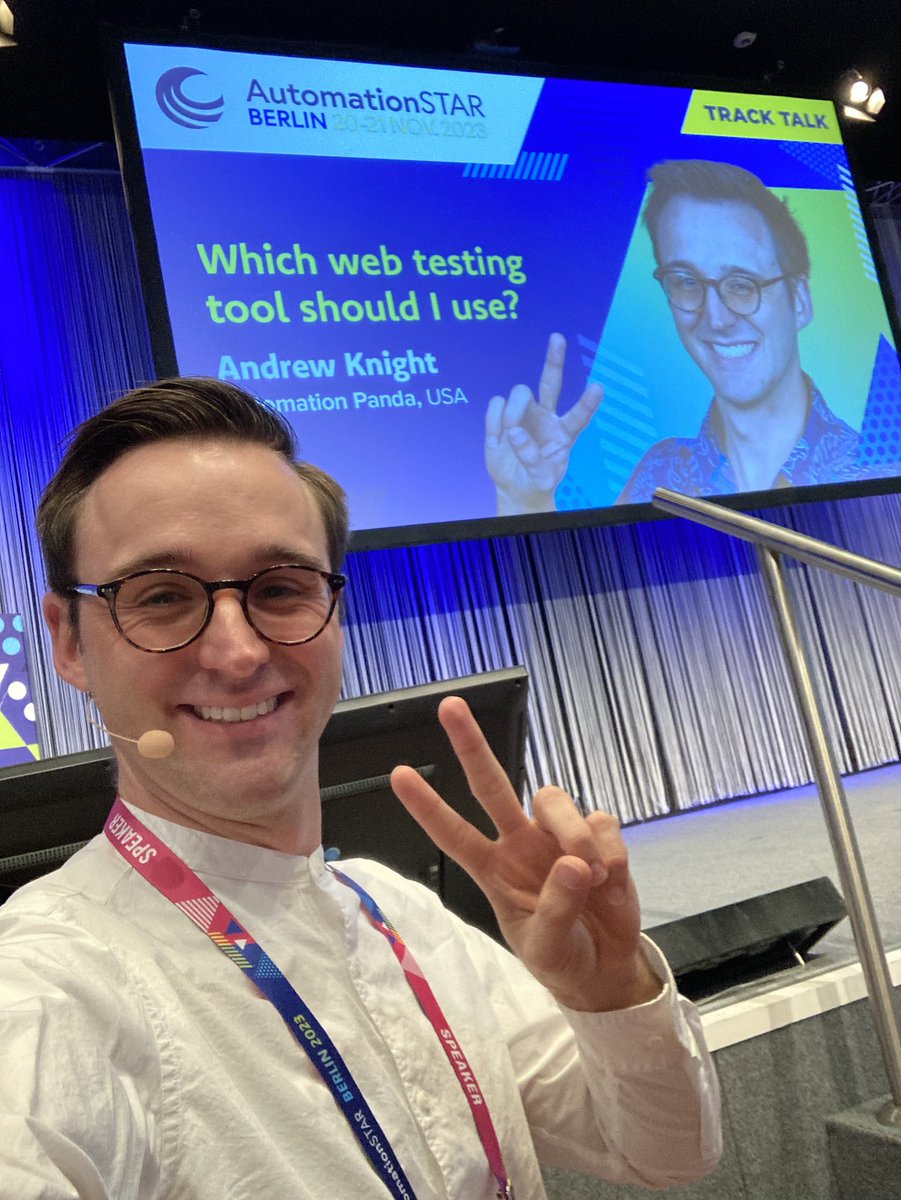 AutomationPanda's tweet image. Guten Tag! I’m about to talk about which web testing tool to use at #AutomationSTAR.

Spoiler: each is good. Find the right one for your team!