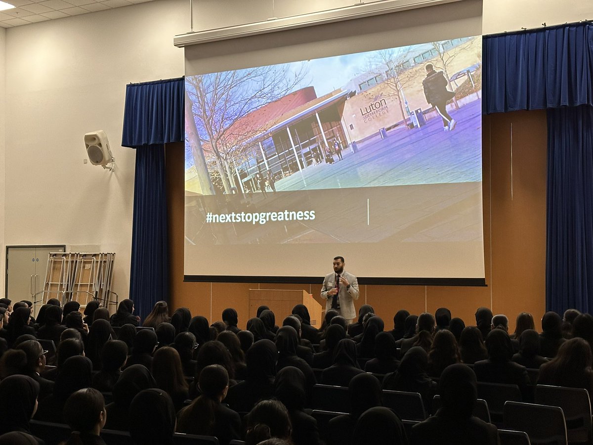 Thankyou <a href="/LutonSixthForm/">Luton Sixth Form College</a> for your presentation to <a href="/Challney_Girls/">Challney Girls</a> Luninary Year 10 cohort this morning. Great to see you again Jay #expectations #nextstopgreatness