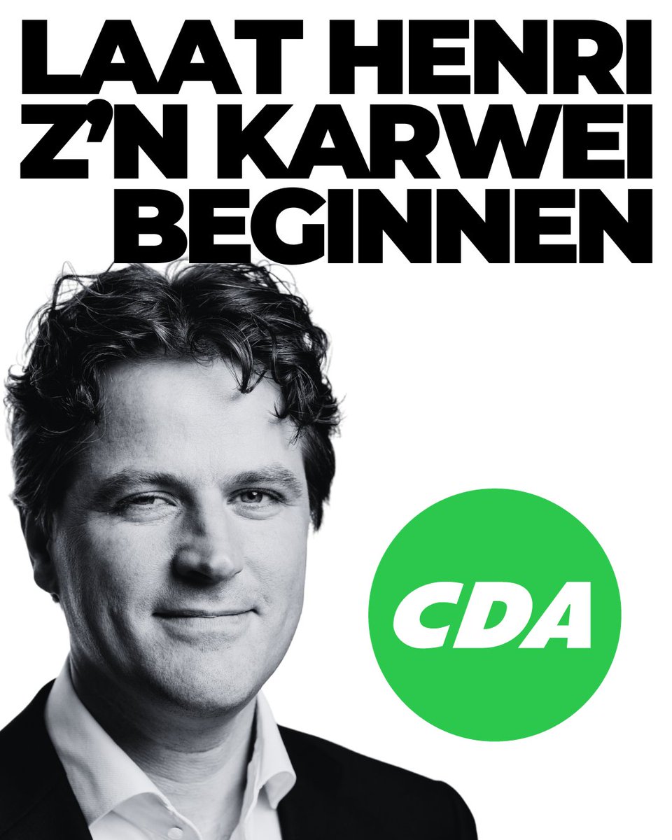 Laat Henri vandaag zijn karwei beginnen. 
Stem CDA.

#KiesHenri