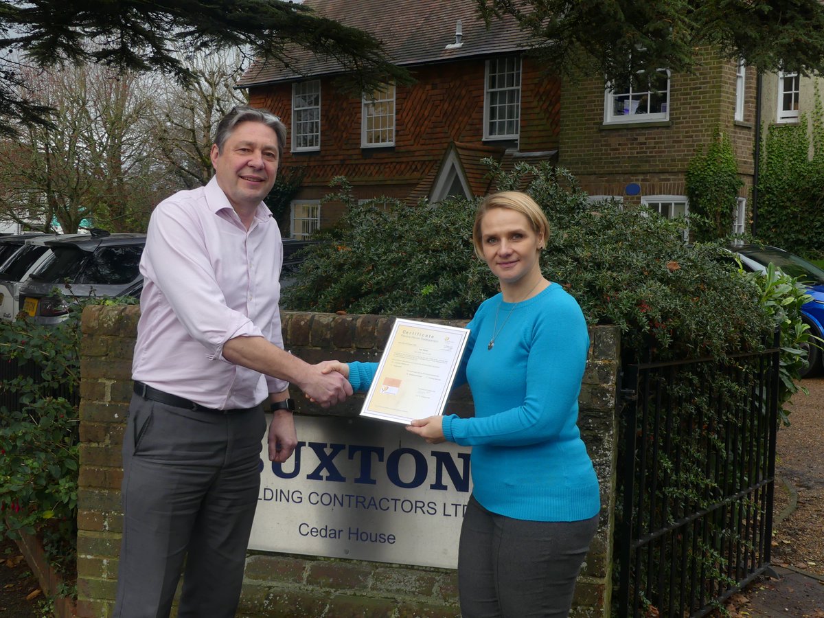 🎉 Exciting times at Buxton! Our own Aga Storer has earned the Passive House Tradesperson Certificate, marking a key milestone in our sustainability journey. This aligns with our commitment to eco-friendly building and professional development. Congrats, Aga! #SustainableBuilding