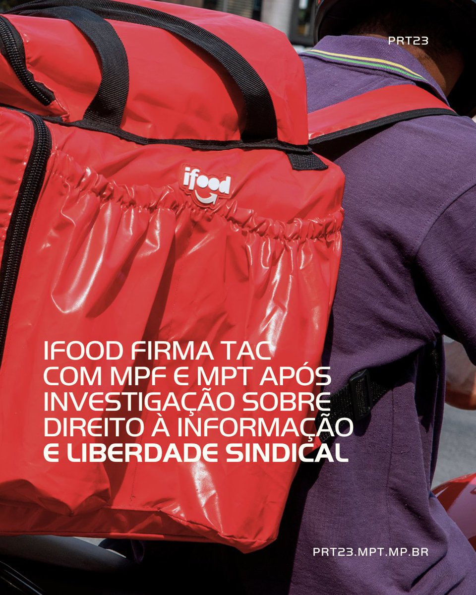 MPT_MT's tweet photo. O MPF e o MPT assinaram, em julho, um Termo de Ajuste de Conduta (TAC) com o iFood para promover ações em favor do direito da sociedade à informação e dos direitos trabalhistas e associativos de seus(suas) entregadores(as).

ꜱᴀɪʙᴀ ᴍᴀɪꜱ ᴇᴍ:
https://t.co/6CWc7YIzbX https://t.co/H0aRFb8raU