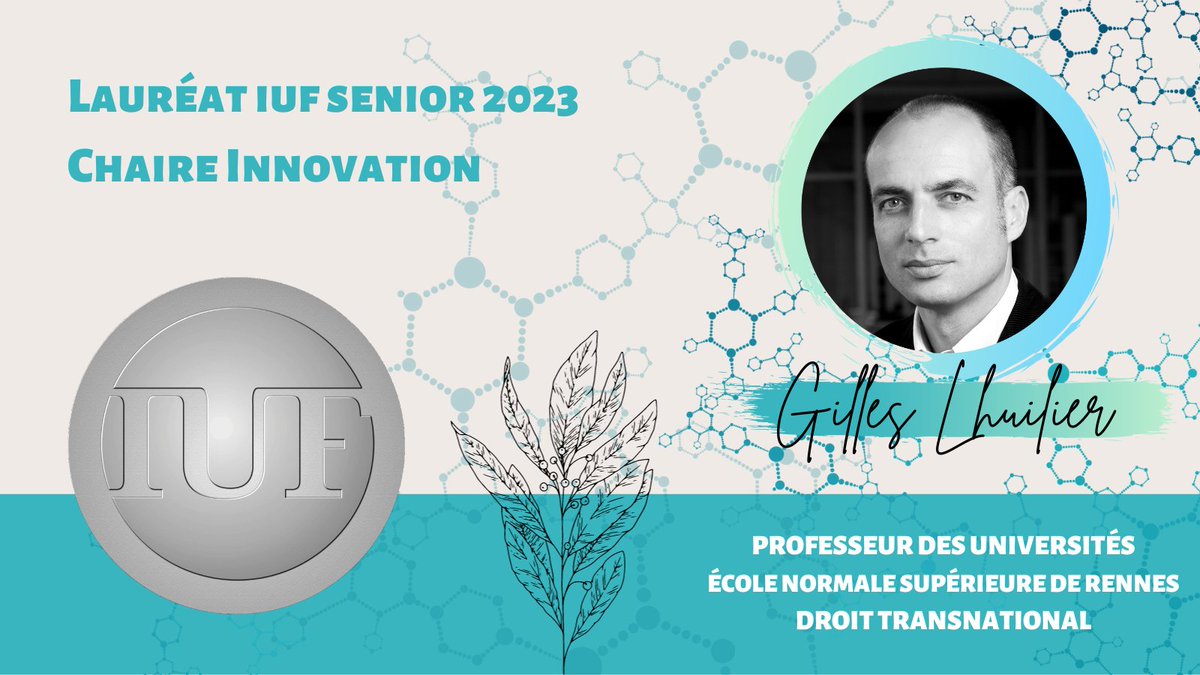 InstUnivFr's tweet photo. #LauréatsIUF2023 🏅|| Le projet de Gilles Lhuilier porte sur « l’effectivité de la transition écologique (Law &amp; Science of Nature) ». Son objectif est d’ouvrir un débat scientifique sur l’effectivité de la transition écologique.

➡️ https://t.co/Lkq80kFhmg https://t.co/rUlG4dtSoV