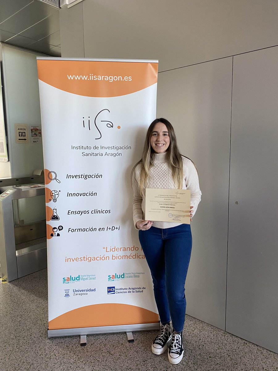 GAIAPinfo's tweet photo. Nuestra investigadora @Sandra_Leon_H ha recibido una de las ayudas para investigadores predoctorales de la “Convocatoria Intramural de Promoción de la  Investigación del #IISAragón 2023”, entregadas durante la Jornada de Investigación e Innovación del @IISAragon. ¡Enhorabuena! https://t.co/icBdwxFWHS
