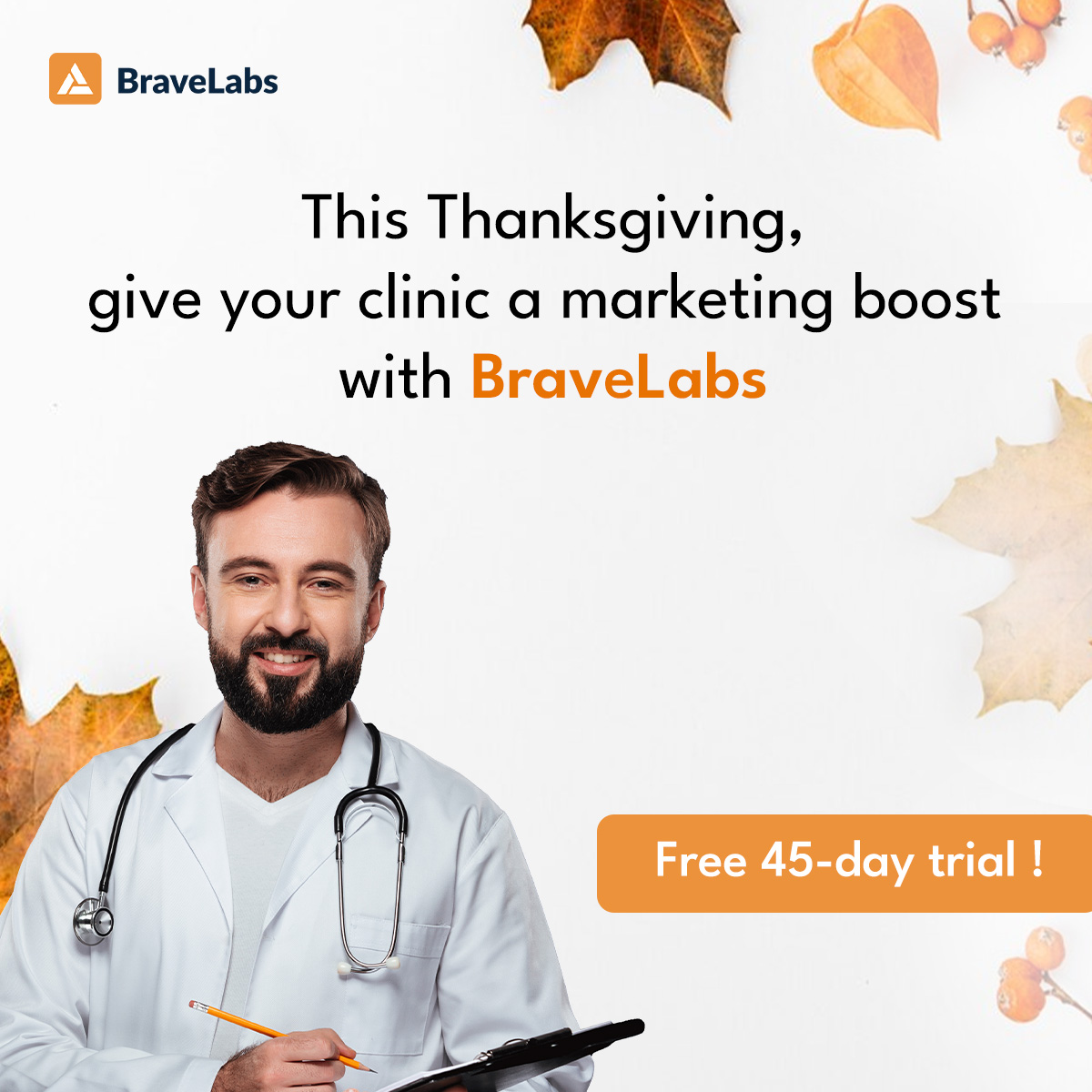 This #Thanksgiving, give your #clinic a #marketing boost with BraveLabs. Transform #patient engagement and clinic visibility now! Get a FREE 45-day trial. campaign.thebravelabs.com/smart-digital-…

#healthcare #hospital #doctor #digitalhealth #digitalmarketingusa #digitalmarketingtips #medical