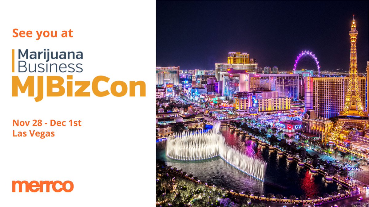 Merrco is excited to be at #MJBizCon next week! Looking forward to interacting with all the talented individuals in our field and making new connections in the industry. We would love to connect at the conference - hope to see you there!