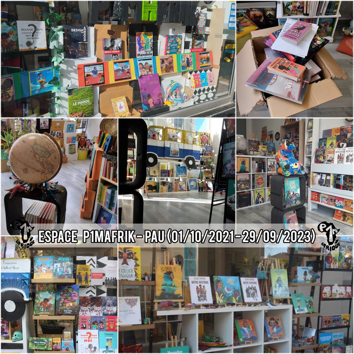 L'Espace P1MAfrik a fermé ses portes le 28/09. Un GRAND MERCI à ceux qui appréciaient la présence de ce lieu unique.

#librairieafro #librairiespau
#pour1meilleureafrique #espacep1mafrik
#espacep1mafriketouffe
#artetculturebloques 
#besoindespacesculturels
#laculturedoitcirculer