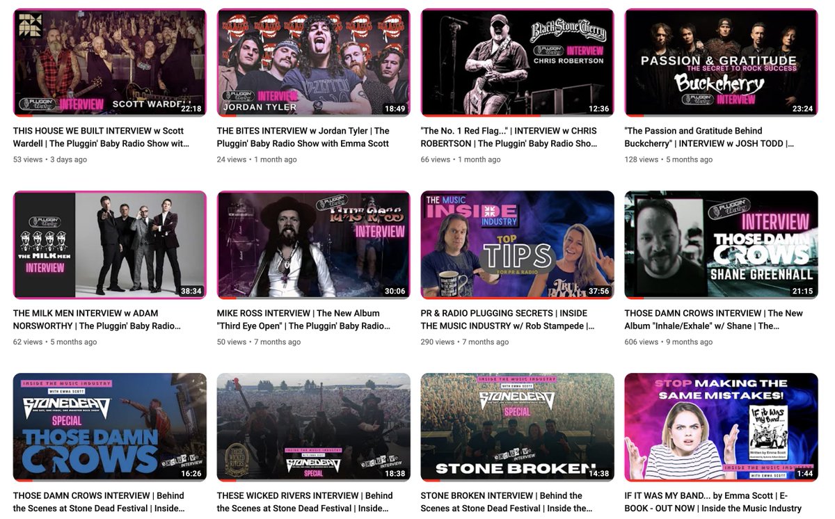 Emma_Scott's tweet photo. The @PlugginBaby Radio Show @YouTube channel is building nicely!
Feat:
@ThishouseWB @thebitesband #BlackStoneCherry @Buckcherry #MikeRoss @StampedePressUK @ThoseDamnCrows @StoneBroken_ @Stonedead_fest #TheseWickedRivers
https://t.co/QdlXahs2yG
Enjoy, & pls subscribe:-) Em x https://t.co/1sQHi8MT8j