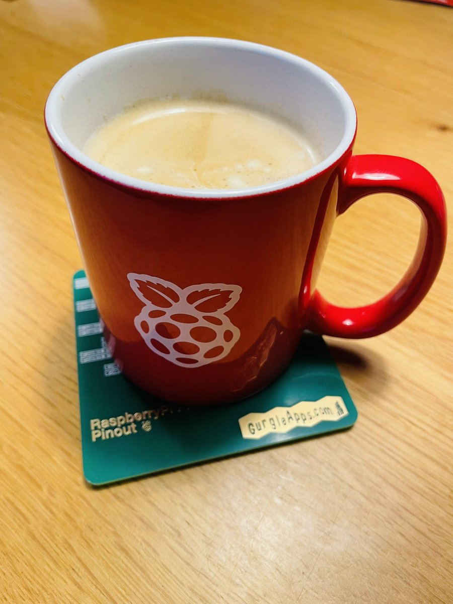 r_schulz_maker's tweet photo. @kevsmac @pimoroni Nice @Raspberry_Pi coffee mug, you can use your useful @GurgleApps coaster now. ☕️. I don't use the word hot #java. Otherwise @scrumtuous would like it. We don't have to convince anyone to leave the dark side. #python https://t.co/4nnT2HppXm