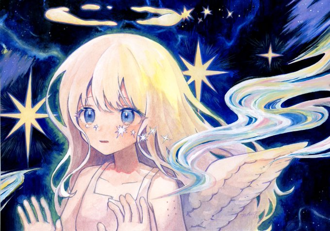 「blue eyes starry sky」 illustration images(Latest)｜5pages