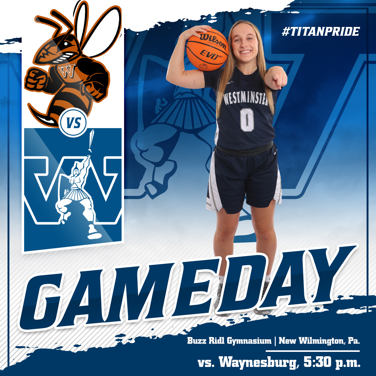 Women's basketball host Waynesburg in their home opener on Ron Galbreath court inside Buzz Ridl Gymnasium. The game is scheduled to begin at 5:30 p.m.

Good Luck Titans!
#d3hoops #pachoops