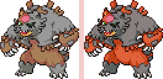 定期更新 #ポケモン #ドット絵、 920日目は #ガチグマ #アカツキ。   とこしえの森の主。 #pokemon #pixelart