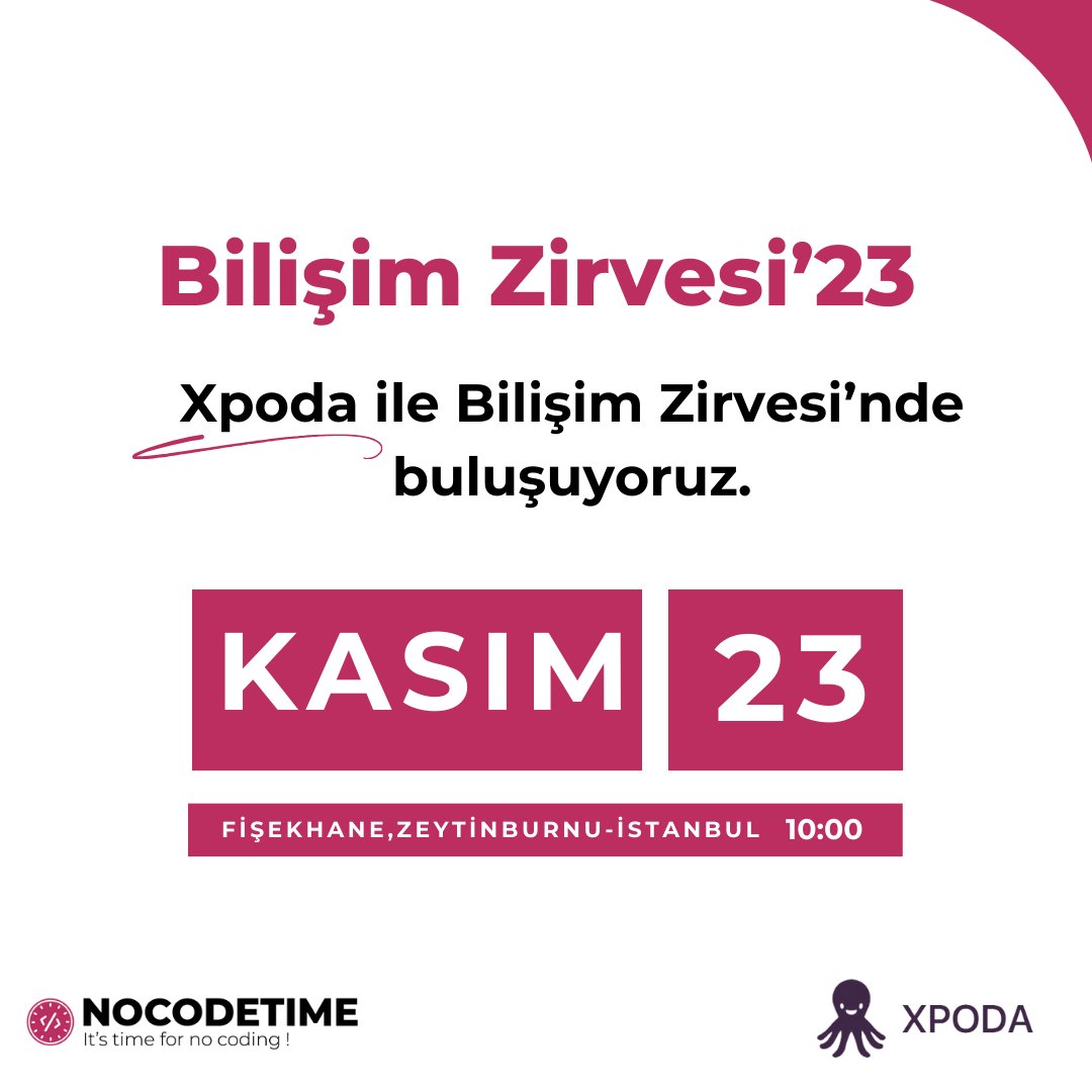 nocodetime's tweet photo. 🚀 Nocodetime olarak, Bilişim Zirvesi'nde yerimizi alıyoruz! 💻🌐 Teknolojinin geleceğini keşfetmek ve en güncel bilgileri paylaşmak için hazırız. Siz de bize katılın ve bu heyecan verici etkinlikte bizimle birlikte olun!    #BilisimZirvesi #Teknoloji #Nocodetime #Inovasy https://t.co/Ii1ogY8pyR