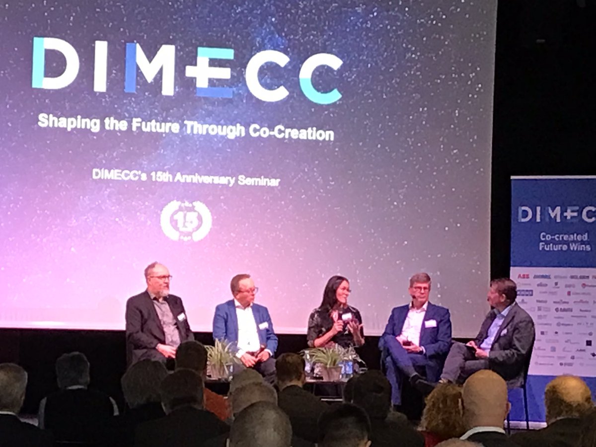 Shaping the Future Through Co-creation, @dimecc_fi 15th Anniversary celebration with a great panel about innovation and co-creation. @TapaniKiiski was nominated DIMECC Fellow! Congratulations!#DIMECC