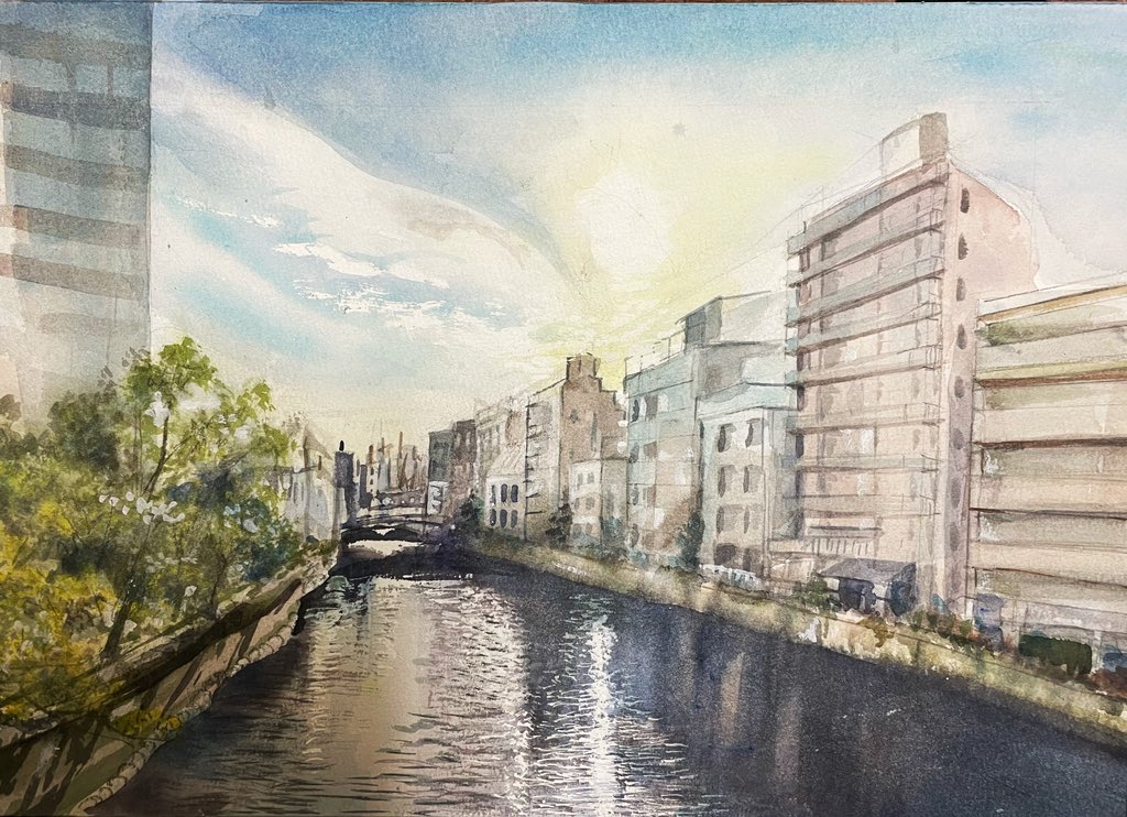 ohkura_miwa's tweet photo. 「桜川橋」
透明水彩画
#art #artworks #artwork #artist #arthallery #artcollector #artlover #painting #painting🎨 #paintcorrection
撮った写真を見てビックリ❗️なんと、翼が🪽
守られている。 https://t.co/07H9roJsgb