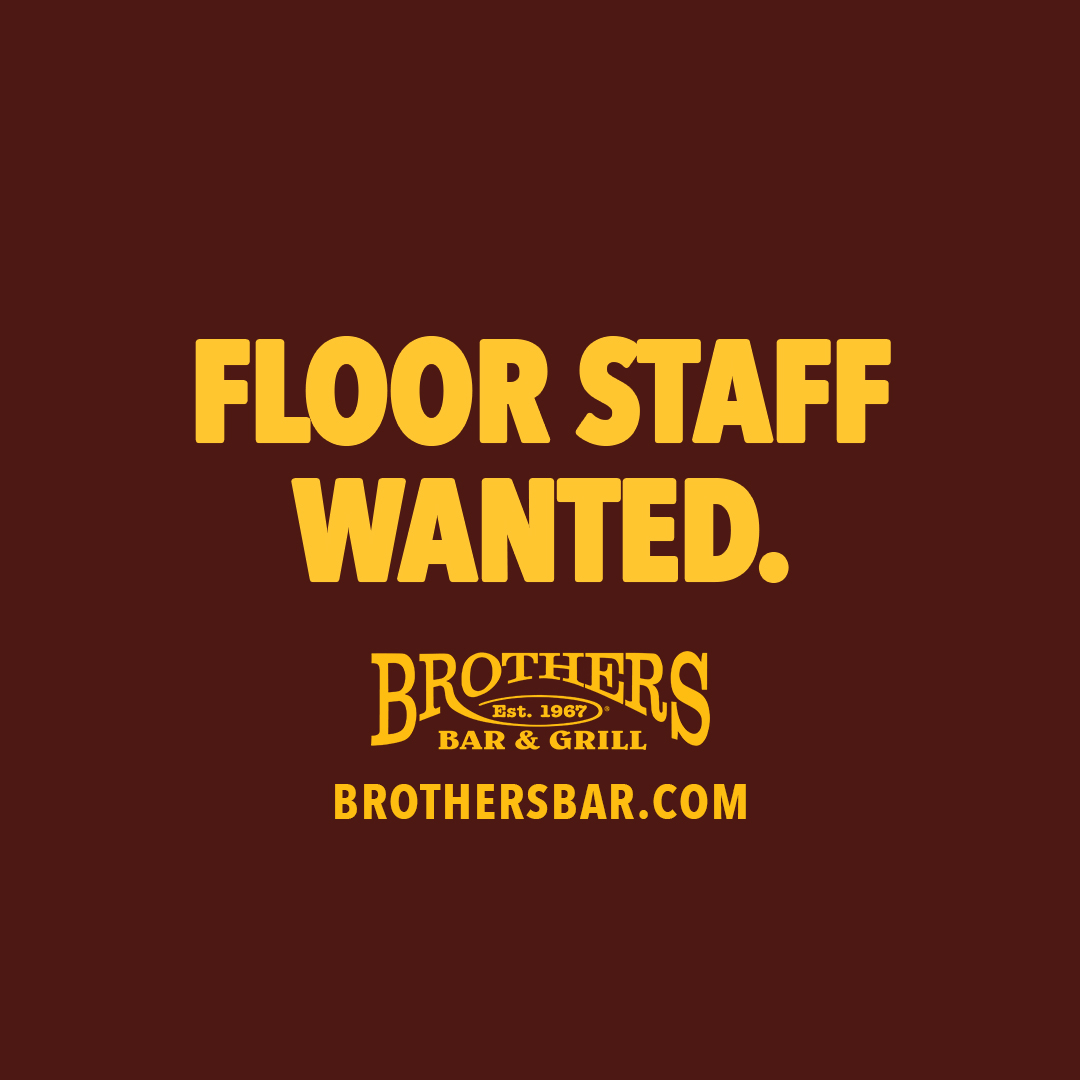 brotherspurdue's tweet photo. Floor Staff Wanted. This role is to just keep the party going! Bring drinks to/from tables, and keep our atmosphere inviting. Competitive hourly wage PLUS tips. Apply inside or online. https://t.co/fJMH4yPDLo https://t.co/0ZmdIJrQt4