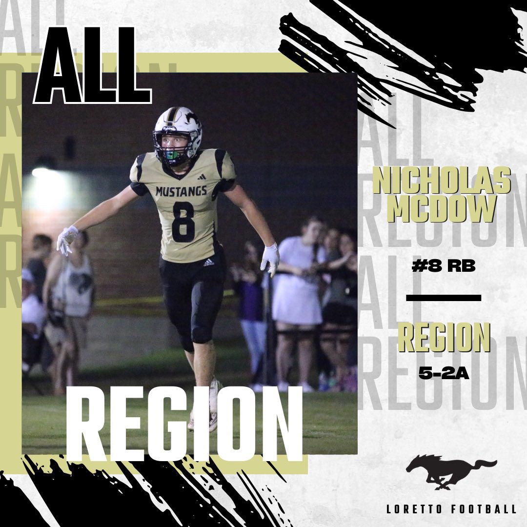 LorettoFootball's tweet photo. Congratulations to these Mustang players for being named to the Region 5-2A All-Region Team! https://t.co/VAoHD7sMj7